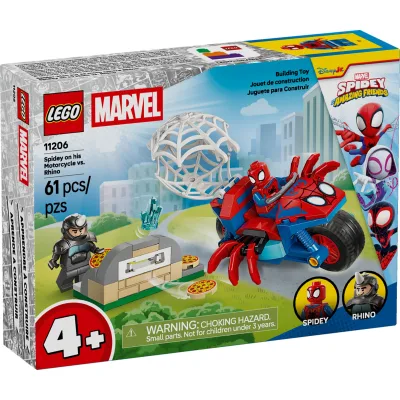 Конструктор LEGO Spidey Павук на мотоциклі проти Носорога (11206)