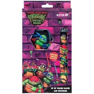 Бейдж Kite набір на липучці та підвіска TMNT Mutant Mayhem (NT25-3010)