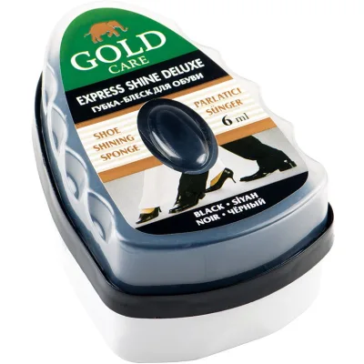 Губка для взуття GoldCare Експрес-блиск Чорна із запаскою 6 мл (8697704020759)