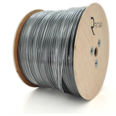 Кабель комбінований Ritar RG690 75 Ом 1,02мм.CU, 64x0.12m CCA, 2x0.5mm2, black, 305м (B305-RG690CU+2x0.5mm CU)