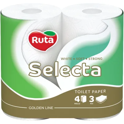 Туалетний папір Ruta Selecta 3 шари 4 рулони (4820023744387)