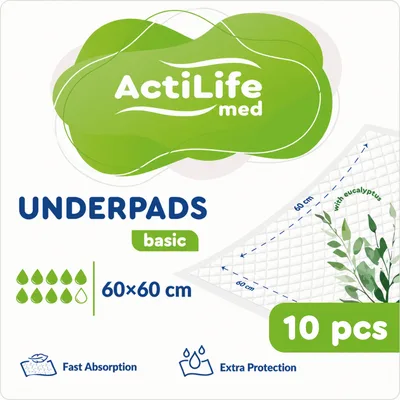Пелюшки для малюків ActiLife Med Basic 60 х 60, 10 шт (4820174981419)