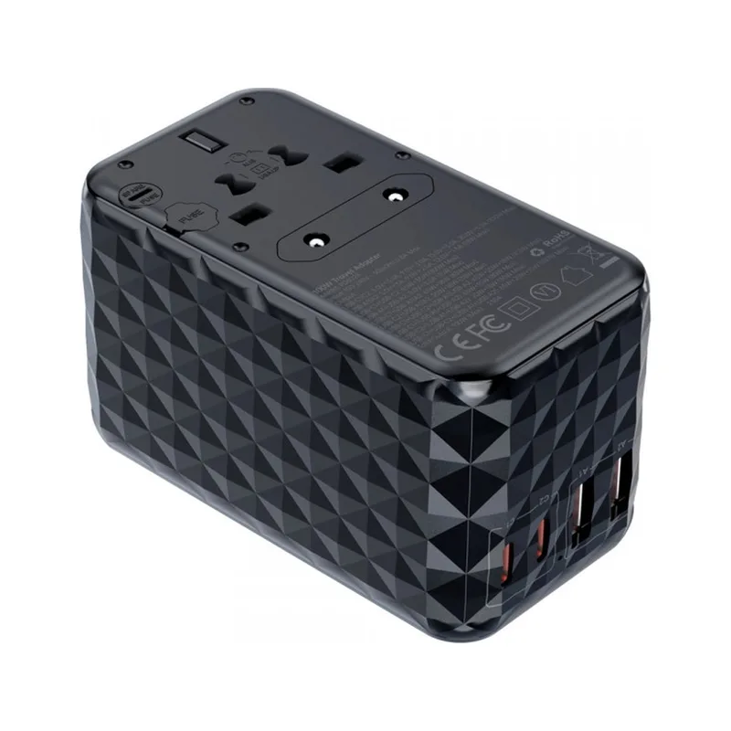 Зарядний пристрій Choetech 4xUSB 100W PD (2хUSB-C+2хUSB-A) сharger diamond model black (PD6028-BK)