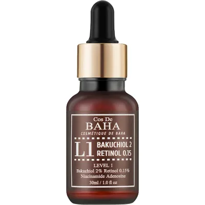 Сироватка для обличчя Cos De BAHA L1 Bakuchiol & Retinol Serum Антивікова 30 мл (8809240318171)