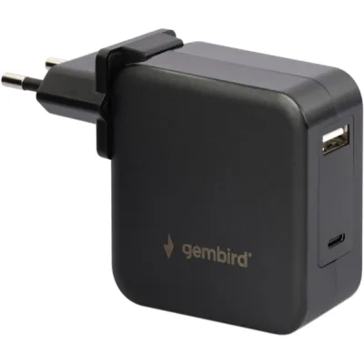 Зарядний пристрій Gembird 60W PD & QC, Type-C, USB-A (NPA-PD60-01)