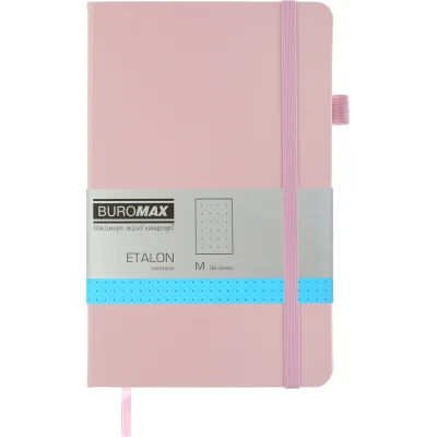 Книга записна Buromax Etalon 125x195 мм 96 аркушів в точку обкладинка зі штучної шкіри Рожева (BM.291360-10)