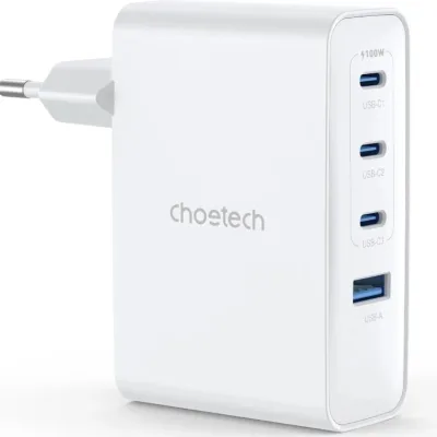 Зарядний пристрій Choetech 3xUSB-C + 1xUSB PD100W GaN (PD9002)