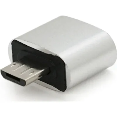 Перехідник USB 2.0 AF to Micro 5P M OTG silver Voltronic (YT-AF/M)