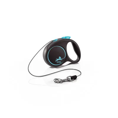 Повідець для собак Flexi Black Design XS трос 3 м (блакитний) (4000498033234)