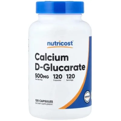 Вітамінно-мінеральний комплекс Nutricost D-глюкарат кальцію, 500 мг, Calcium D-Glucarate, 120 капсул (NCS67380)