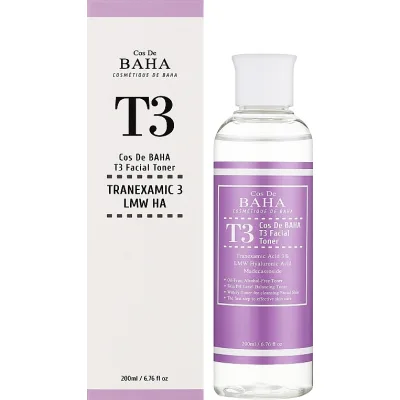 Тонік для обличчя Cos De BAHA Tranexamic 3% T3 Facial Toner З транексамовою кислотою 200 мл (8809240319338)