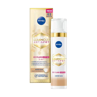 CC-крем Nivea Luminous 630 CC Fluid SPF30 3in1 Середній 40 мл (9005800379661)
