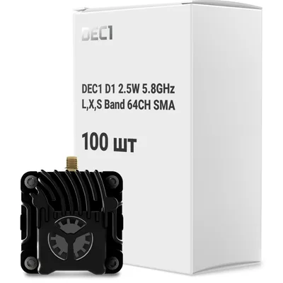 Відеопередавач (VTX) DEC1 D1 2.5W 5.8GHz L,X,S Band 64CH SMA упаковка 100 шт. (000009469)