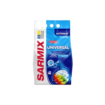 Пральний порошок Sarmix Active Universal для всіх типів прання 2.1 кг (4820268104113)