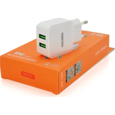 Зарядний пристрій KAKUSIGA 2xUSB 2.4A 12W white (KSC-408-OUQI)