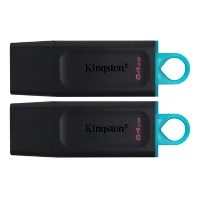 USB флеш накопичувач Kingston 2x64GB DT Exodia Black+Blue USB 3.2 (в Блістері 2шт) (DTX/64GB-2P)