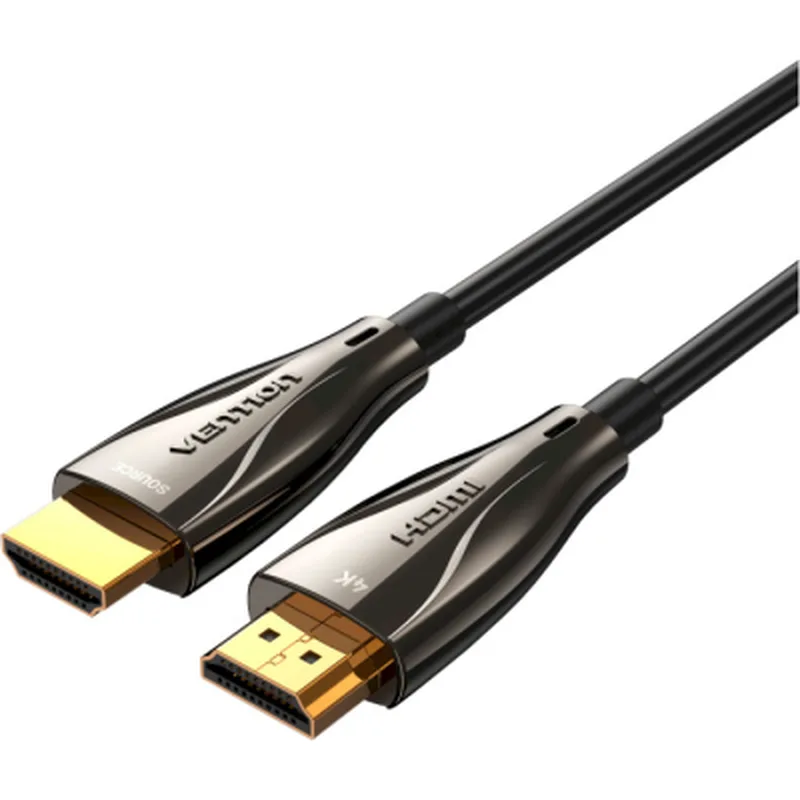 Кабель мультимедійний HDMI M to HDMI M 50.0m V2.0 Optical 4K 60Hz 18Gbps Dolby 7.1 PVC black Vention (ALABX)