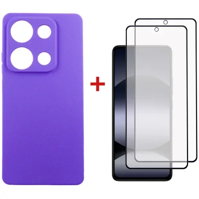 Чохол до мобільного телефона Dengos Xiaomi Redmi Note 14S Carbon + glass 2pcs (Purple) (DG-CTG2P-16)