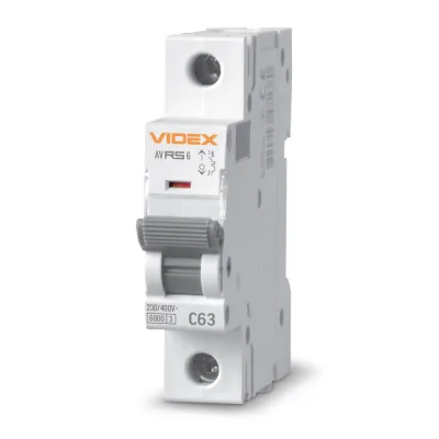 Автоматичний вимикач Videx RS6 RESIST 1п 63А 6кА С (VF-RS6-AV1C63)