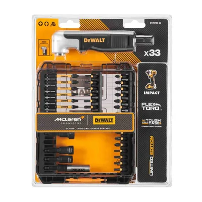 Набір біт DeWALT Pz1,2/Ph1,2/T15,20,25,27,30, 25мм, Ph1/Pz2/T25, 57мм, з кутовою насадкою (DT70782)