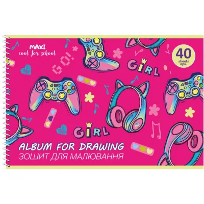 Альбом для малювання Maxi А4 на спіралі 40 аркушів, 100г/м2 (MX60924)
