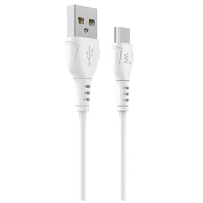 Дата кабель USB 2.0 AM to Micro 5P 1.0m PVC white Wibrand (WI.DC/BO1W-UM)