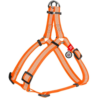 Шлея для собак WAUDOG Waterproof з QR паспортом L Ш 25 мм Д 60-90 см помаранчева (26204)