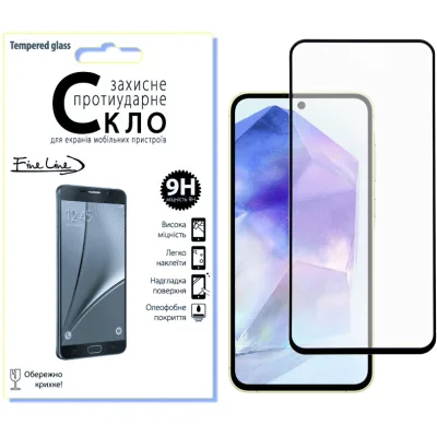 Скло захисне Fine Line Samsung Galaxy A55 Black (FL-TGFG-345)