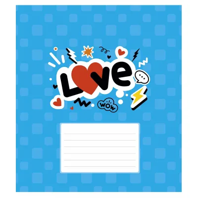 Зошит Школярик Love 12 аркушів лінія (012-3364L)