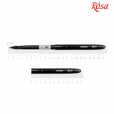 Пензлик для малювання Rosa Синтетика кругла, TRAVEL BRUSH, STREAM 158, № 7 (4823098530053)