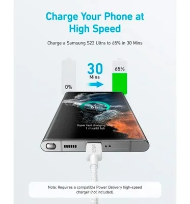 Дата кабель USB 2.0 AM to USB-C 1.8m 322 white Anker (A81H6H21)
