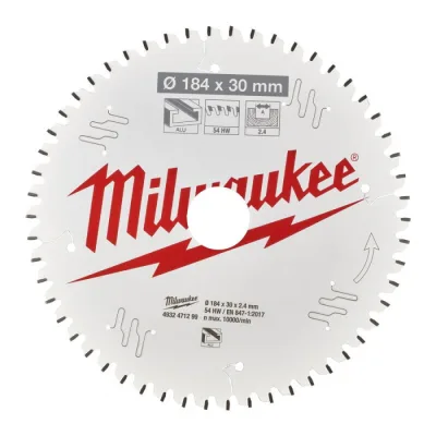 Диск пильний Milwaukee Alu PFTE, діаметр 184х30х2,4мм, 54 зуб. (4932471299)