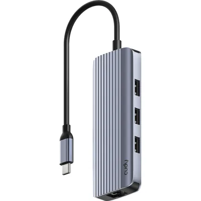 Концентратор Cudy USB-C 6-in-1 1xHDMI 4K + 1xUSB-C + 1xUSB 3.0 5Gbps + 2xUSB 2.0 (UH606)