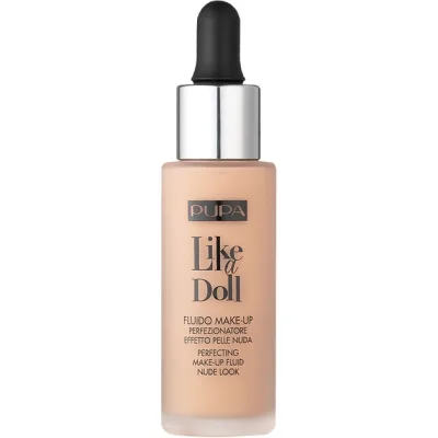 Тональна основа Pupa Like a Doll Perfecting Make-up Fluid Nude Look 010 - Porcelain (8011607222391)