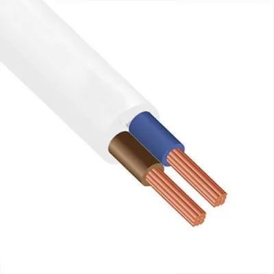 Кабель силовий ЗЗКМ 2х0.5 кв.мм гибкий, плоский, 100м (ШВВП 2x0,5 ECG)