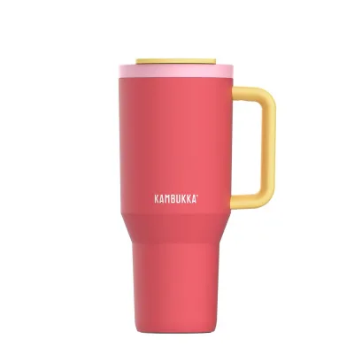 Термокружка Kambukka Rio Pink Papaya 950 мл Коралова з жовтим (11-08002)