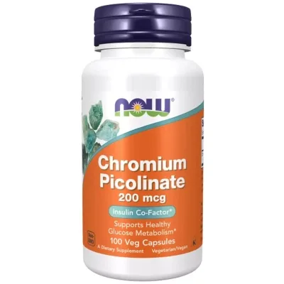 Мінерали Now Foods Піколінат Хрома, 200 мкг, Chromium Picolinate, 100 вегетаріанських до (NF1420)