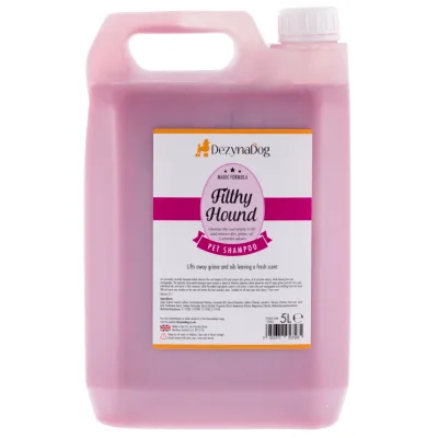 Шампунь для тварин Dezynadog Filthy Hound Deep Clean для глибокого очищення брудної шерсті, з ароматом Пармської Фіалки 5 л (5052372053585)