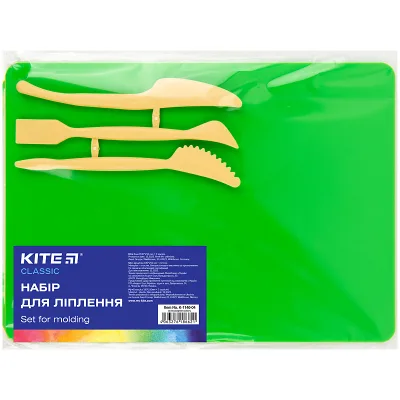 Дошка для пластиліну Kite набір Classic дошка + 3 стеки, зелений (K-1140-04)