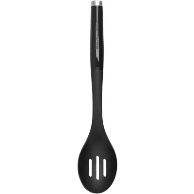 Ложка кухарська KitchenAid Classic для сервірування з прорізами 34 см чорний (KCG004OHOBE)
