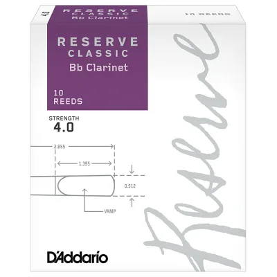 Тростина для кларнета D'Addario Reserve Classic Bb Clarinet #4.0 - 10 Pack (DCT1040)