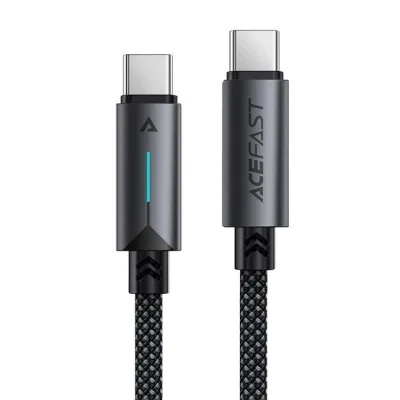 Дата кабель USB-C to USB-C 1.2m 60W nylon black Acefast (6974316284475)