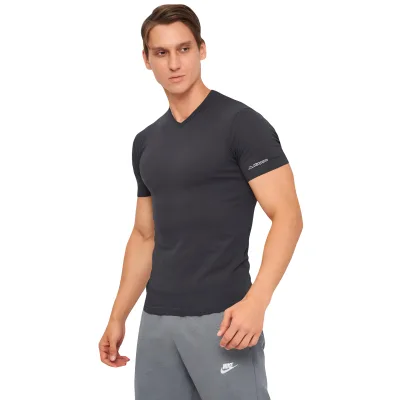 Футболка Kappa T-shirt Mezza Manica Scollo V K1311 Antracite антрацит L (8052394814109)