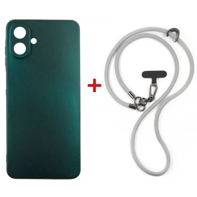 Чохол до мобільного телефона Dengos Case + Cross-body Strap Samsung Galaxy A07 Green+Grey (DG-KM-CCRB-17)