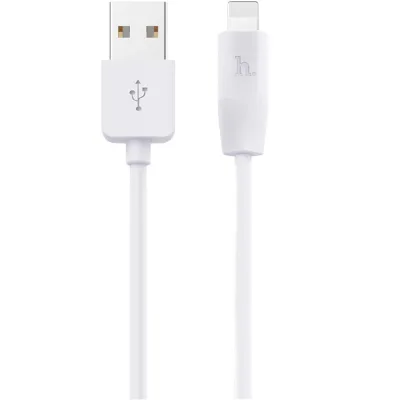 Дата кабель USB 2.0 AM to Lightning 2.0m 2.4A X1 white HOCO (6957531032014)