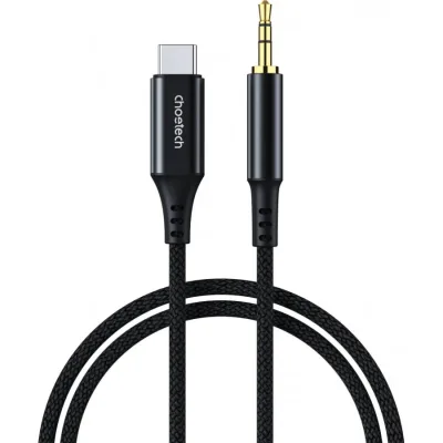 Кабель мультимедійний USB-C to 3.5mm M 1.0m black Choetech (AUX006)