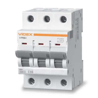 Автоматичний вимикач Videx RS6 RESIST 3п 16А 6кА С (VF-RS6-AV3C16)