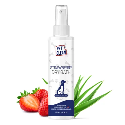 Шампунь для тварин Pet Clean DRY BATH-STRAWBERRY з ароматом полуниці 250 мл (8939117888350)