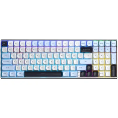 Клавіатура Aula S100pro RGB KRGD Brown Switch Wireless/Bluetooth/Type-C UA White/Black (6948391205755)