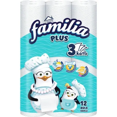 Паперові рушники Familia 90 відривів 3 шари 12 рулонів (8690536011148)